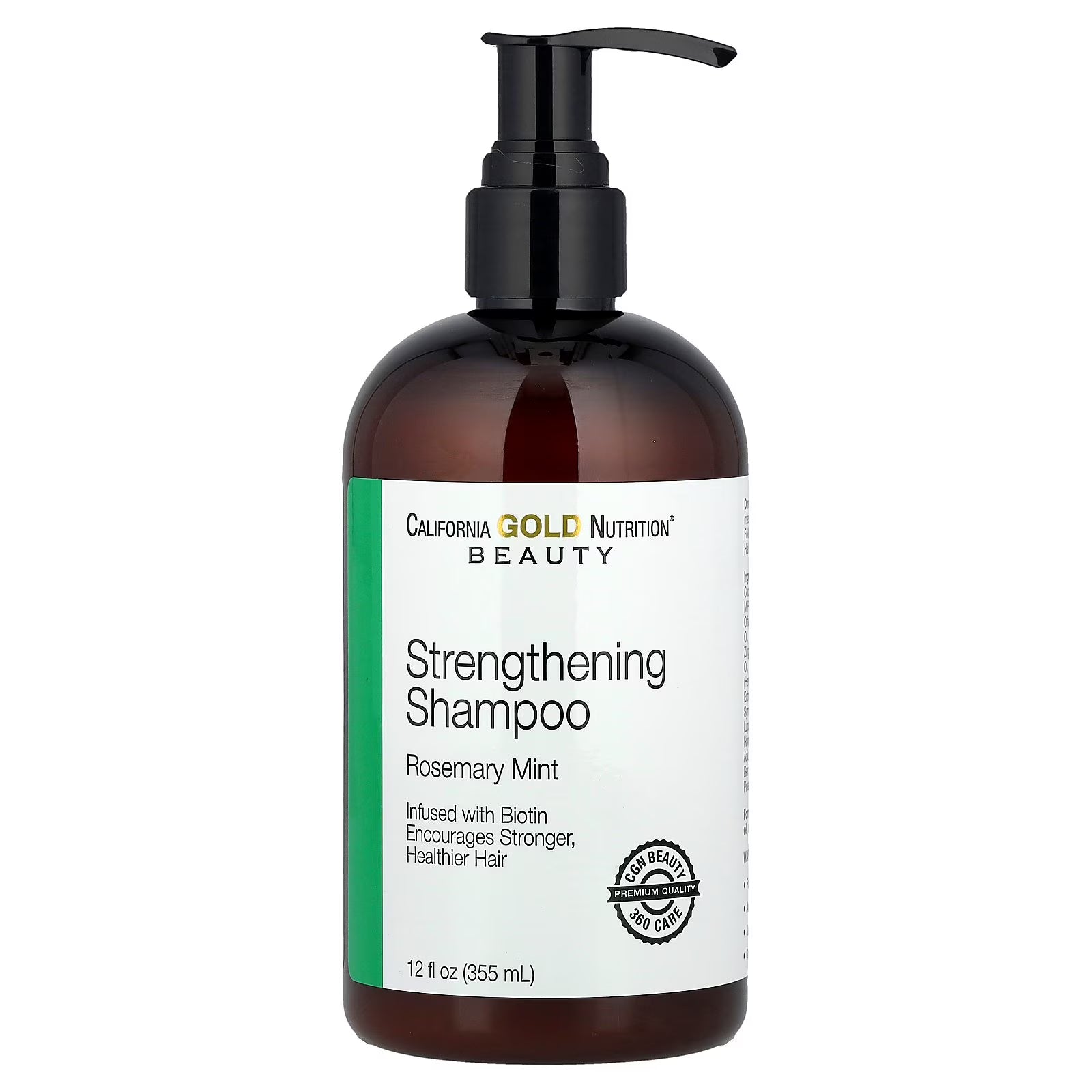 California Gold Nutrition – Strengthening Shampoo, Biotin, Rosemary Mint – 355 ml