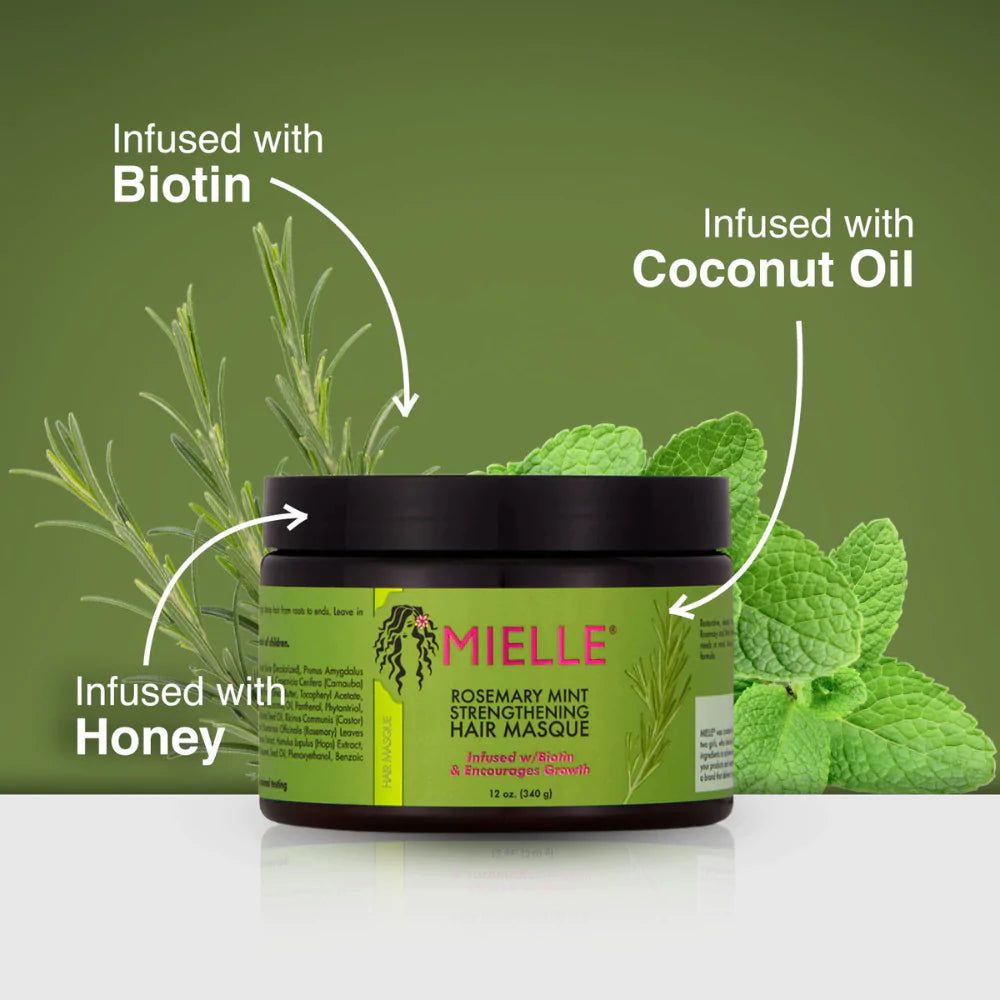 Mielle – Rosemary Mint Strengthening Hair Masque – 12 oz / 340 g